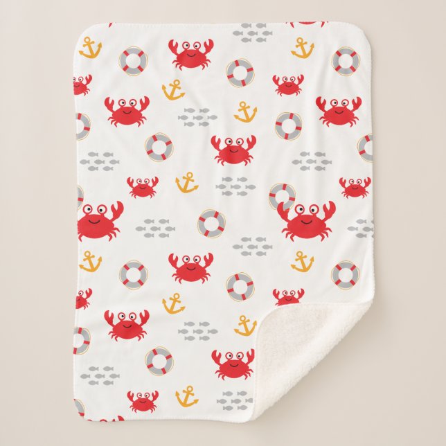 Cobertor Sherpa Caranguejo com Lifebuoy (Frente)