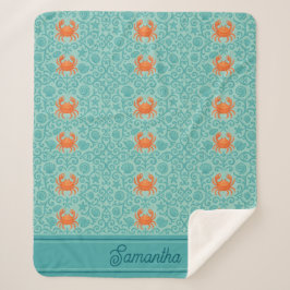 Cobertor Sherpa Caranguejo Sinfonia Ornamental Personalizada