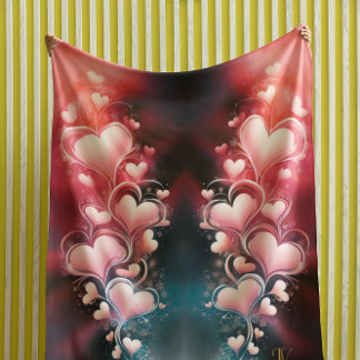 Cobertor Sherpa Cardíaco Romântico e Psicodélico