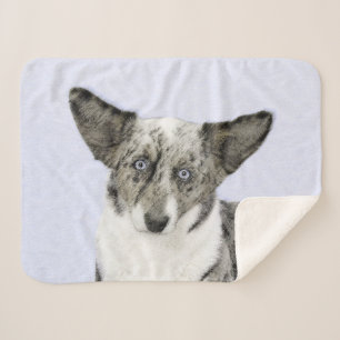 Cobertor Sherpa Cardigan Welsh Corgi - Pintura Original para Cacho