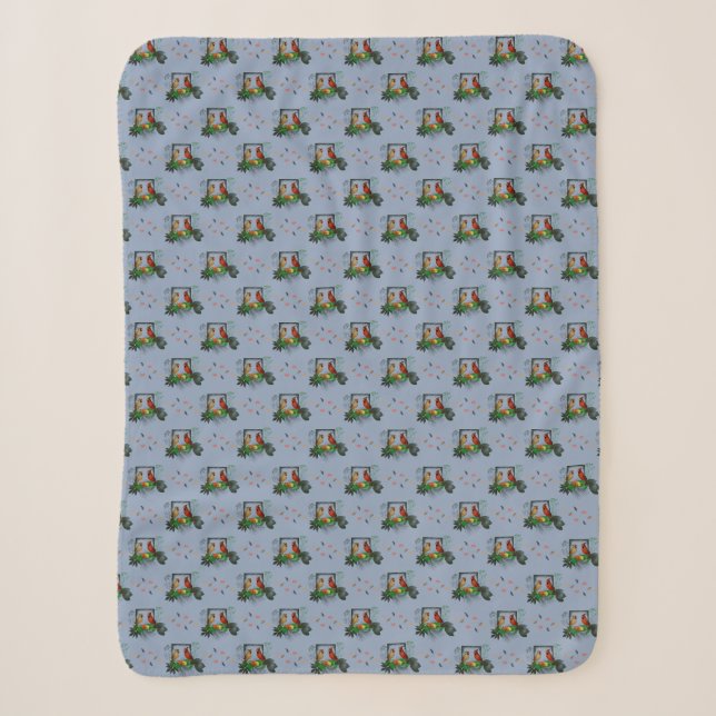 Cobertor Sherpa Cardinals Corner (Azul Claro) (Frente)