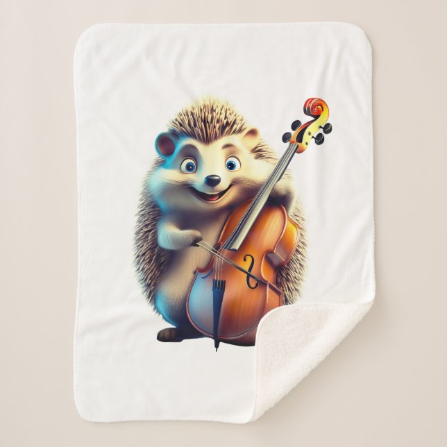 Cobertor Sherpa Caricatura, Cartoon, Ilustração Um musical (Frente)