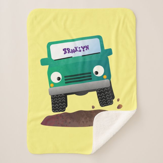 Cobertor Sherpa Caricatura de veículos todo-o-terreno 4X4 (Frente)