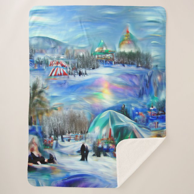 Cobertor Sherpa Carnaval de inverno (Frente)