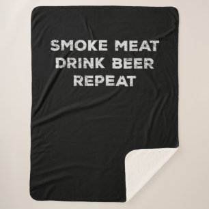 Cobertor Sherpa Carne Fumaça Beber Cerveja Repetir  CHURRASCOS En