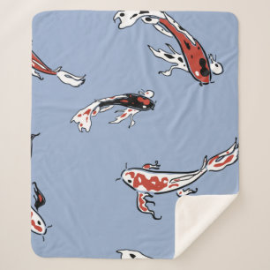 Cobertor Sherpa Carpa de peixe-padrão koi koi carp