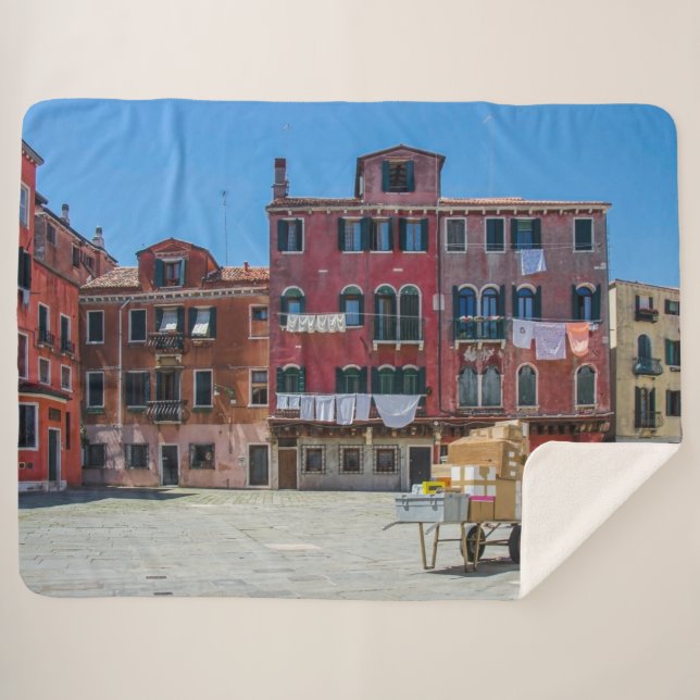 Cobertor Sherpa Carrinho com caixas em Veneza (Frente (Horizontal))