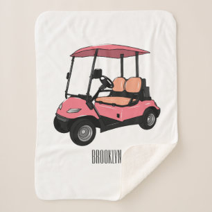 Cobertor Sherpa Carrinho de golfe / desenho animado de buggy de go