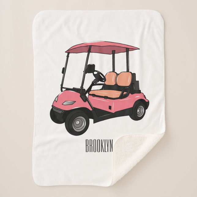 Cobertor Sherpa Carrinho de golfe / desenho animado de buggy de go (Frente)