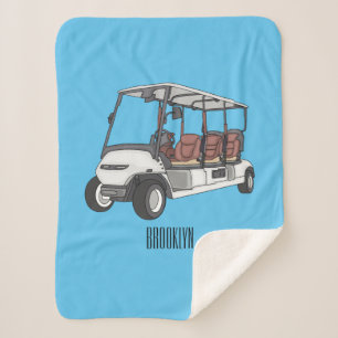 Cobertor Sherpa Carrinho de golfe / desenho animado de buggy de go
