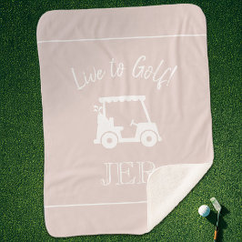Cobertor Sherpa Carrinho de Golfe Letra Inicial Monogramada Chic R