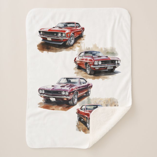 Cobertor Sherpa Carro Muscular Clássico (Frente)