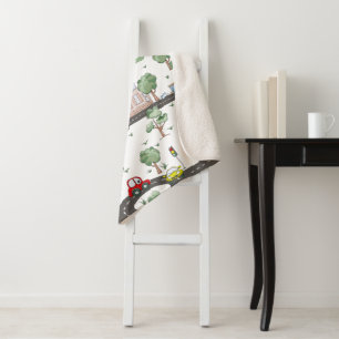 Cobertor Sherpa Carros bonitos na cidade padrão para meninos peque