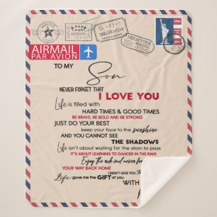 Cobertor Sherpa Carta Ao Meu Filho Da Mãe
