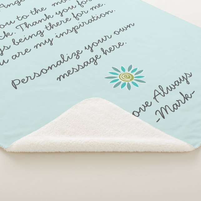 Cobertor Sherpa carta de amor manuscrita ou mensagem personalizada (3/4)