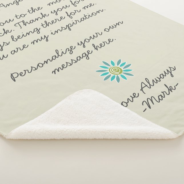 Cobertor Sherpa carta de amor manuscrita ou mensagem personalizada (3/4)