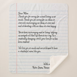 Cobertor Sherpa Carta de Amor Personalizada Manuscrita