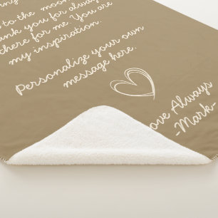 Cobertor Sherpa Carta ou mensagem de amor manuscrita Dourada com R