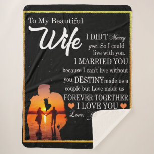 Cobertor Sherpa Carta Personalizada À Minha Esposa, Namorados De C