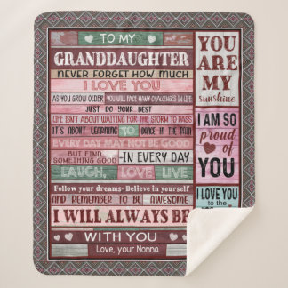 Cobertor Sherpa Carta Personalizada À Minha neta