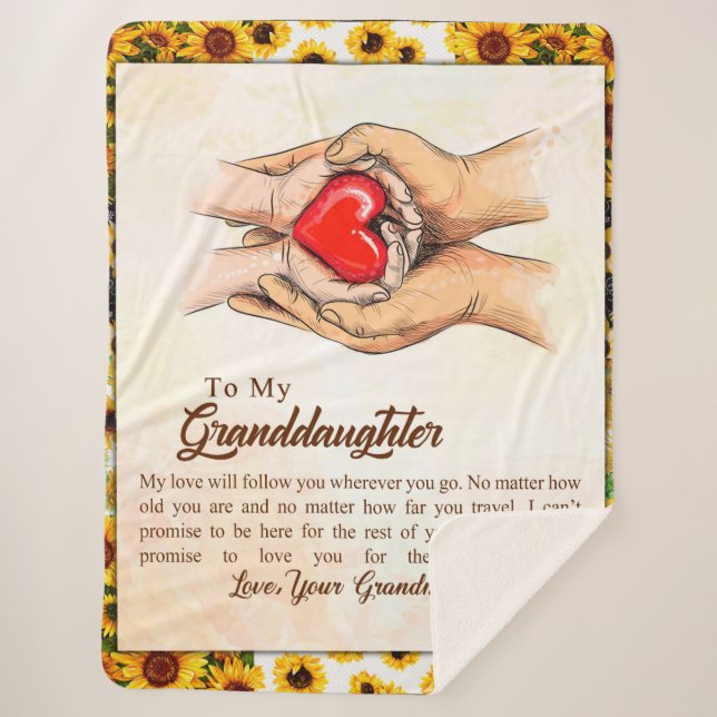 Cobertor Sherpa Carta Personalizada À Minha neta, (Frente)