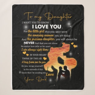 Cobertor Sherpa Carta Personalizada Ao Meu Amor Filha Do Pai
