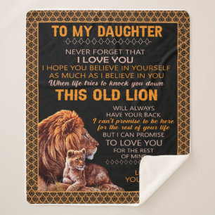 Cobertor Sherpa Carta Personalizada Ao Meu Amor Filha Do Pai B