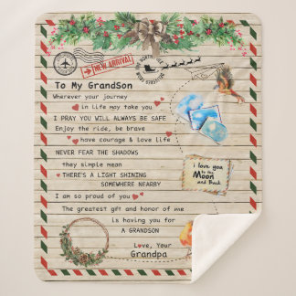 Cobertor Sherpa Carta Personalizada Ao Meu Avô,