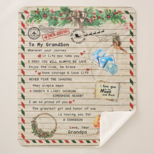 Cobertor Sherpa Carta Personalizada Ao Meu Avô,