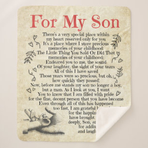 Cobertor Sherpa Carta Personalizada Para Meu Filho, Filho Aniversá