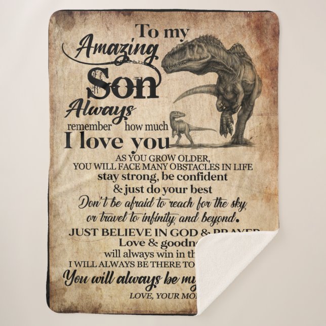 Cobertor Sherpa Carta Personalizada Para Meu Filho Incrível (Frente)