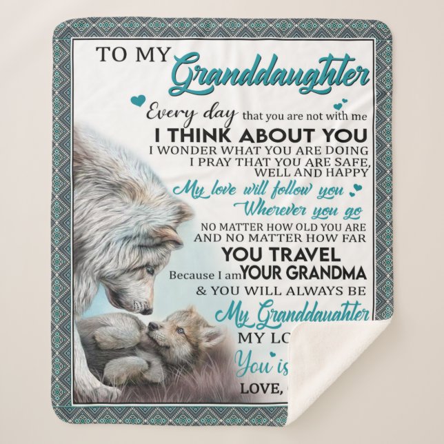 Cobertor Sherpa Carta Personalizada Para Minha Avó (Frente)