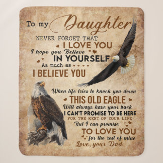 Cobertor Sherpa Carta Personalizada Para Minha Filha Do Pai