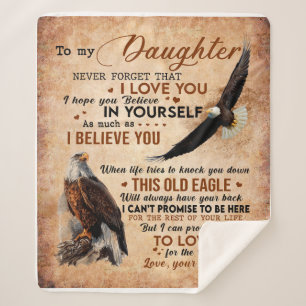 Cobertor Sherpa Carta Personalizada Para Minha Filha Do Pai