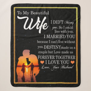 Cobertor Sherpa Carta Personalizada Para Minha Mulher, Namorados D