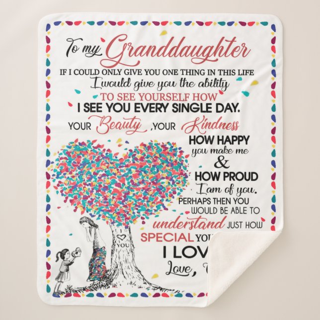 Cobertor Sherpa Carta Personalizada Para Minha Neta (Frente)