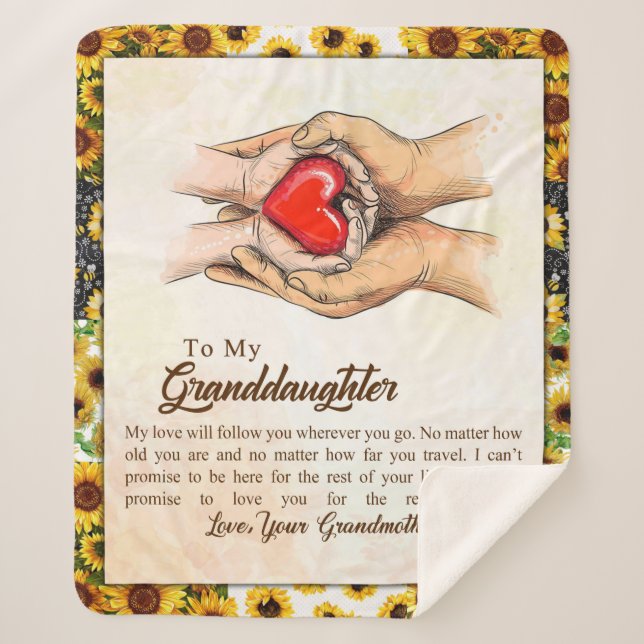 Cobertor Sherpa Carta Personalizada Para Minha Neta (Frente)