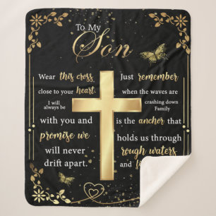 Cobertor Sherpa Carta Personalizada Para O Meu Filho