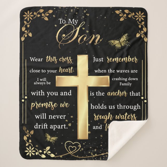 Cobertor Sherpa Carta Personalizada Para O Meu Filho (Frente)