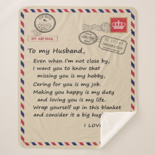 Cobertor Sherpa Carta Personalizada Para O Meu Marido Da Esposa