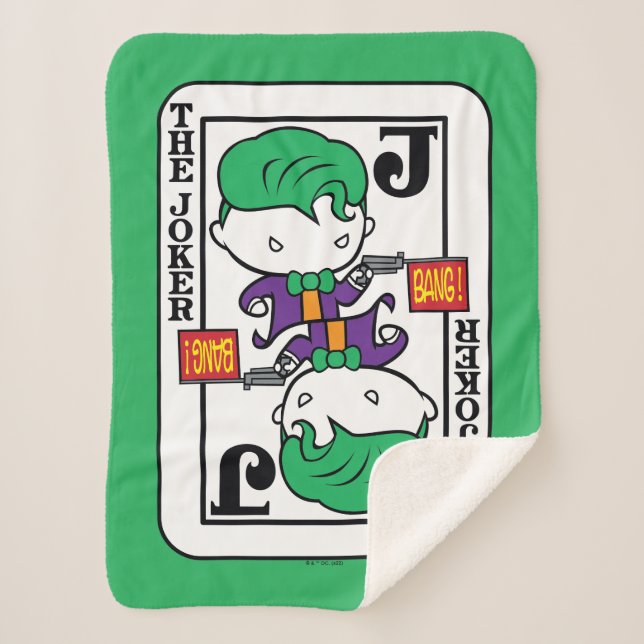 Cobertor Sherpa Cartão de Reprodução de Joker Chibi (Frente)