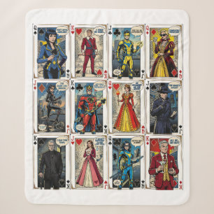 Cobertor Sherpa Cartas de Baralho Pop Art – Conjunto Completo de C