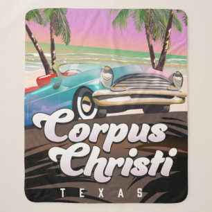 Cobertor Sherpa cartaz de férias Corpus Christi Texas