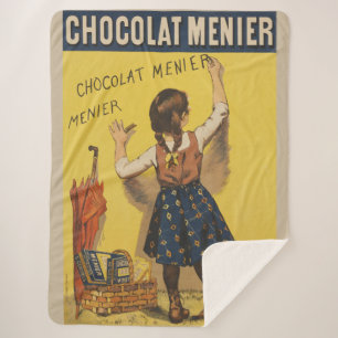 Cobertor Sherpa Cartaz Francês Vintage Chocolat Menier Arte Bouiss