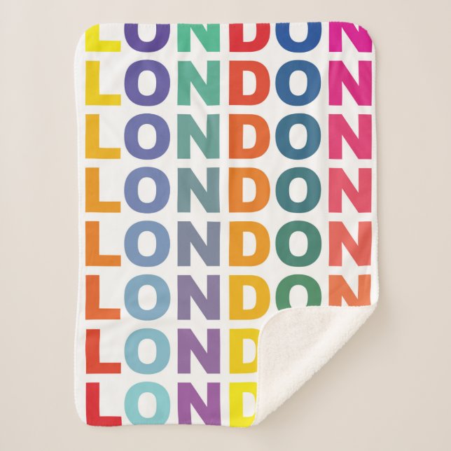 Cobertor Sherpa Cartaz retro Londres Inglaterra (Frente)