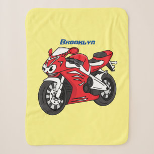 Cobertor Sherpa Cartografia de motocicleta vermelha-branca