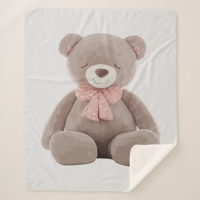 Cobertor Sherpa Cartografia Rosa Urso (Frente)