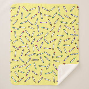 Cobertor Sherpa Cartoon Crayon Pattern