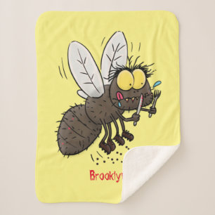 Cobertor Sherpa Cartoon de insetos com mosca espinhenta