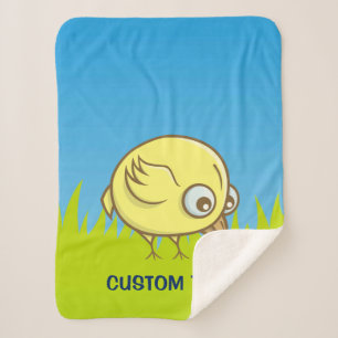 Cobertor Sherpa Cartoon de Pássaro Amarelo
